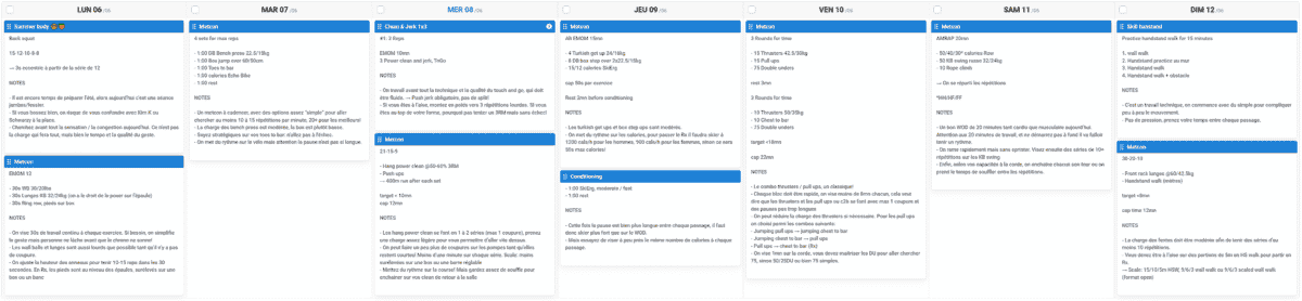 box programming - une semaine complète